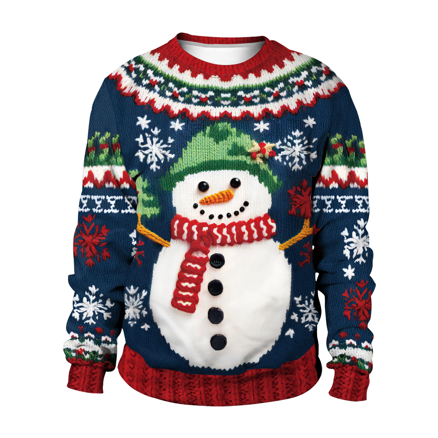 Women's Snowman Christmas Tree Pattern Sweater 4
