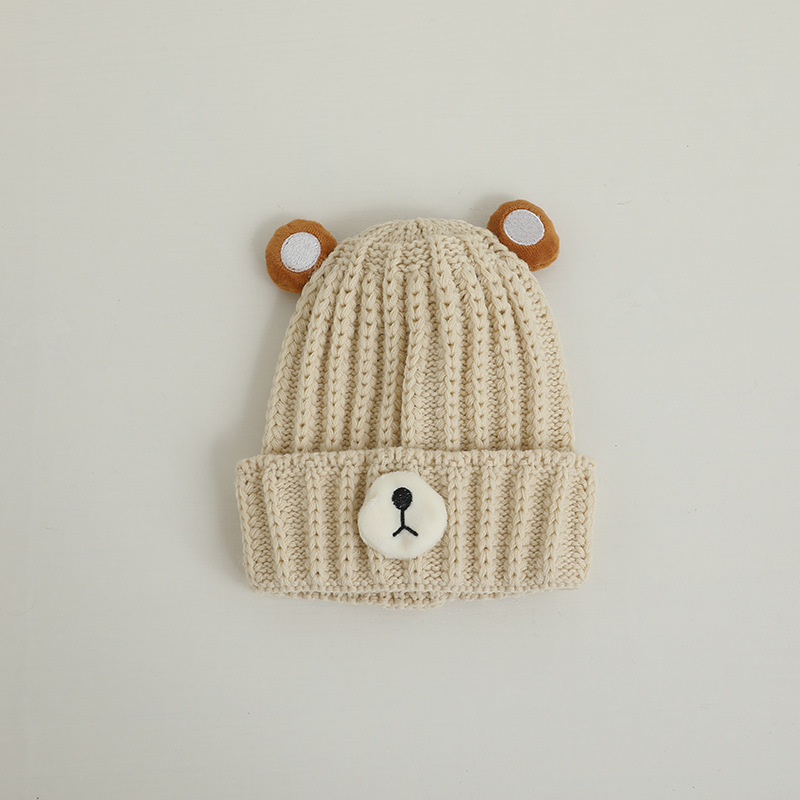 Knitted Hat Bear Candy Color Woolen Cap 13