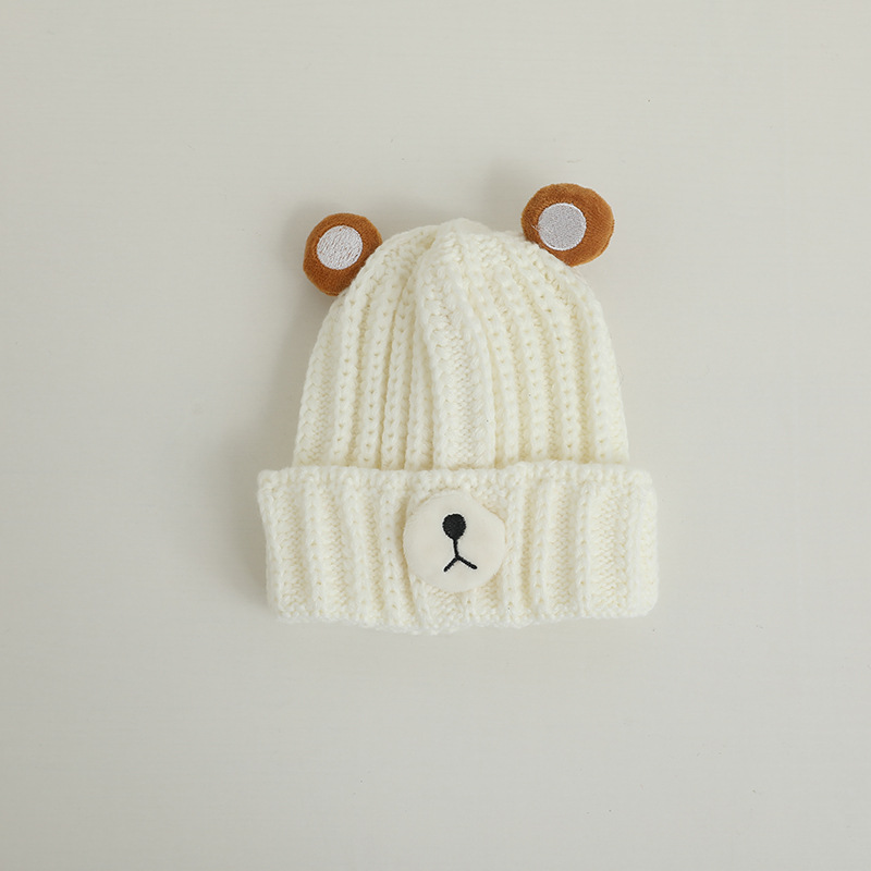 Knitted Hat Bear Candy Color Woolen Cap 2