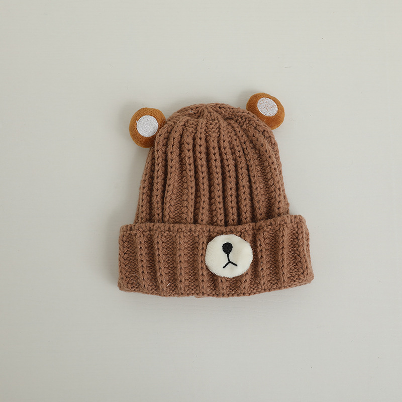 Knitted Hat Bear Candy Color Woolen Cap 7