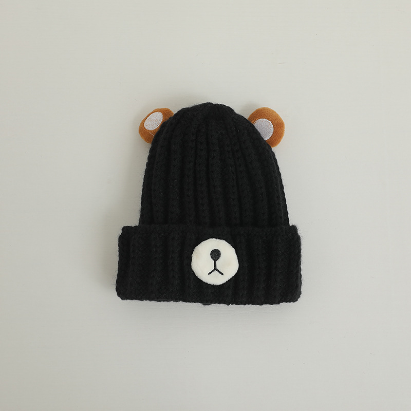 Knitted Hat Bear Candy Color Woolen Cap 3