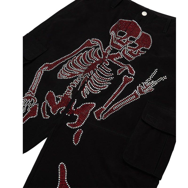 Rhinestone Printed Gothic Jeans 3