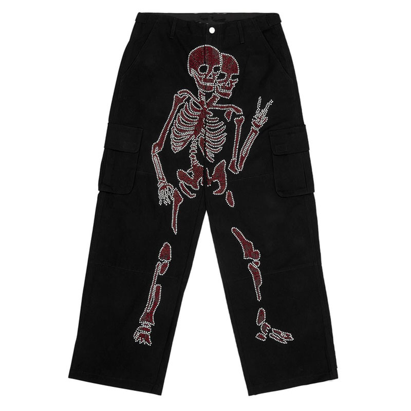 Rhinestone Printed Gothic Jeans 6