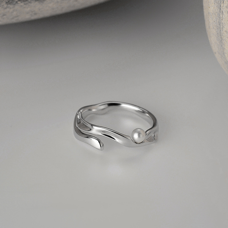 Simple Sterling Silver Irregular Ring Image 2