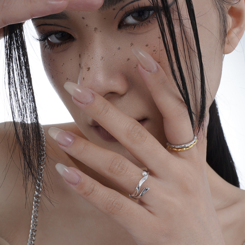 Simple Sterling Silver Irregular Ring Image 1