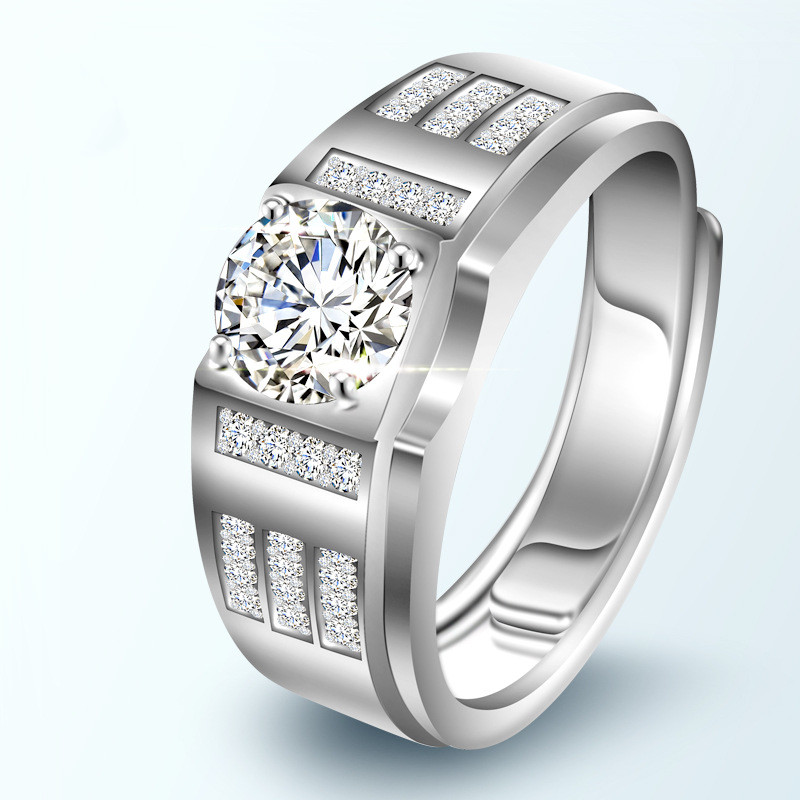 Men's Simple Live Silver Ring Image 5