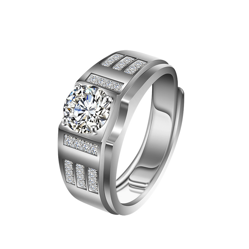 Men's Simple Live Silver Ring Image 2