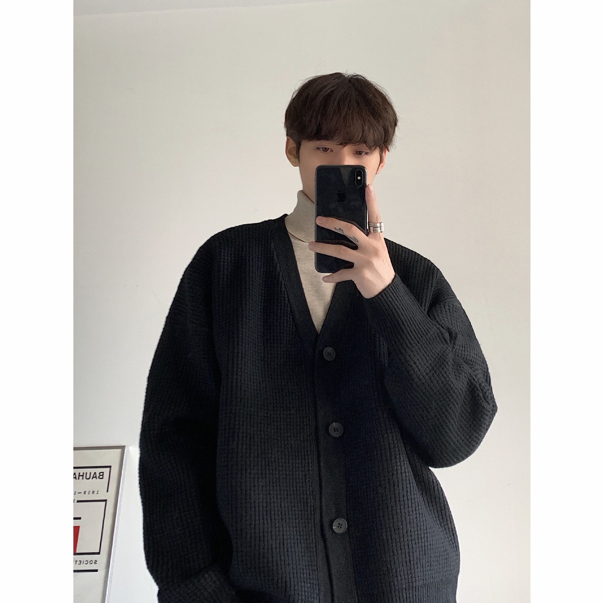 Men's Light Business Commute Solid Color Knitted Jacket Image 5