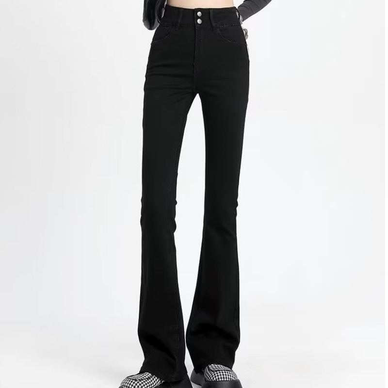 Back View of Flared Jeans