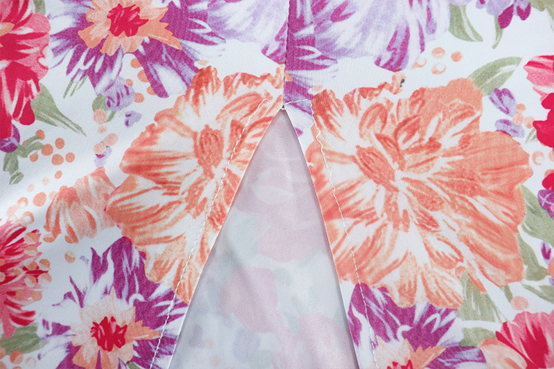 Digital Printed V‑Neck Suspender Dress with Split — lightweight milk‑silk summer dress 12