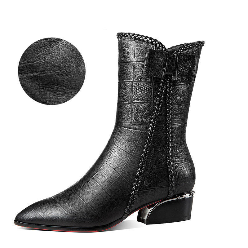 Fashion All-match Thick-heeled Martin Boots 5