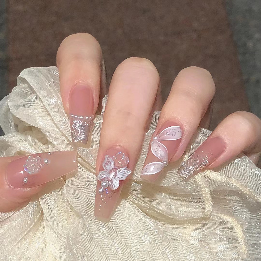 Rose Ribbon Fake Nail Tip 4
