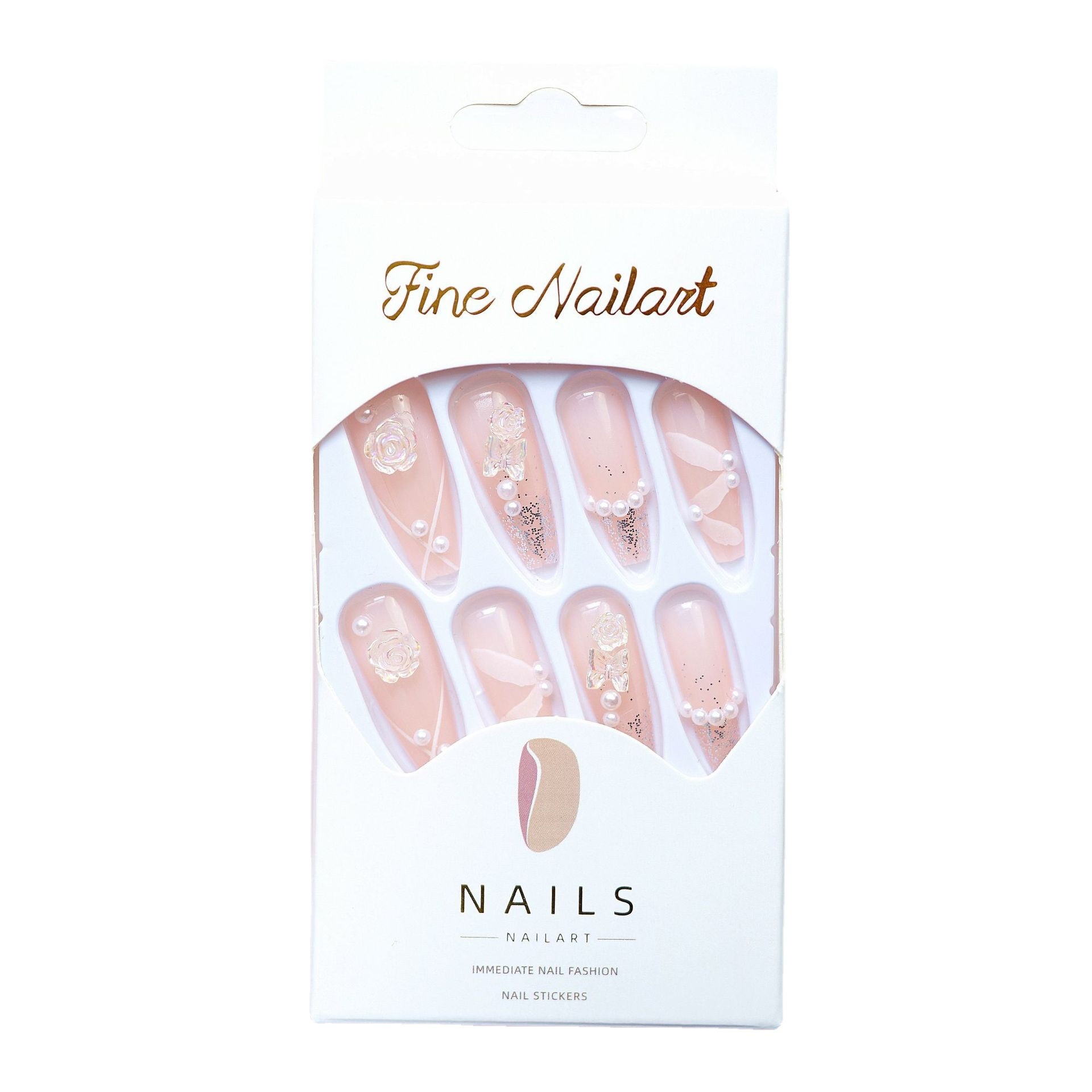 Rose Ribbon Fake Nail Tip 3