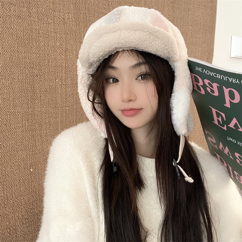 Lamb Velvet Color Block Hat