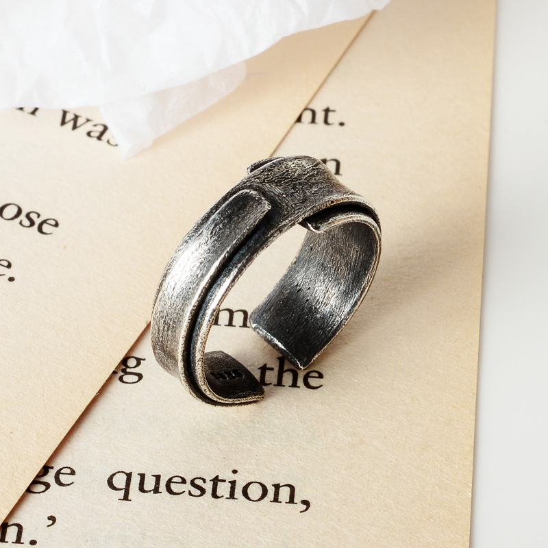 Retro Distressed Origami Ring 2