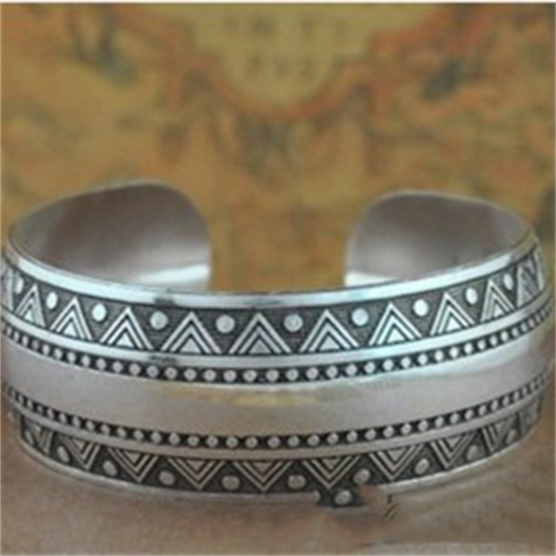 Women's Vintage Miao Silver Carved Bracelet 3