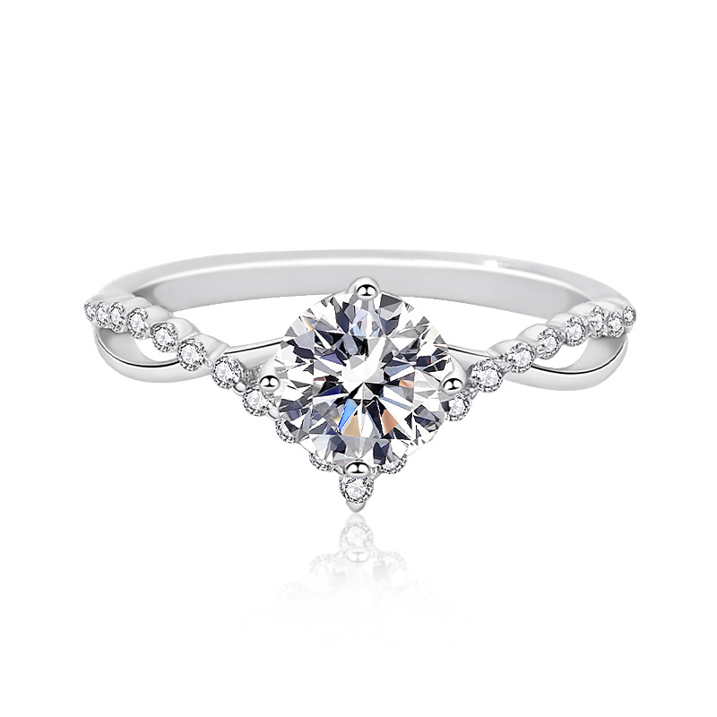 925 Sterling Silver Moissanite Ring 6