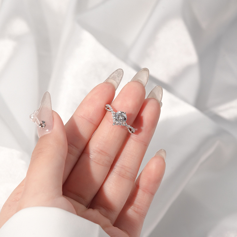 925 Sterling Silver Moissanite Ring 5