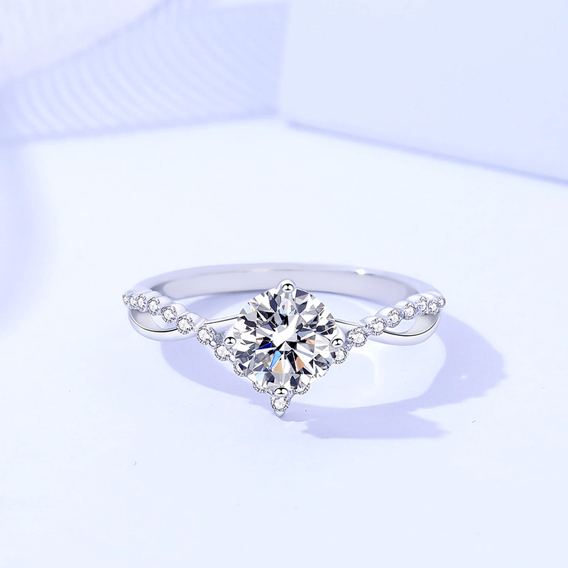 925 Sterling Silver Moissanite Ring 3