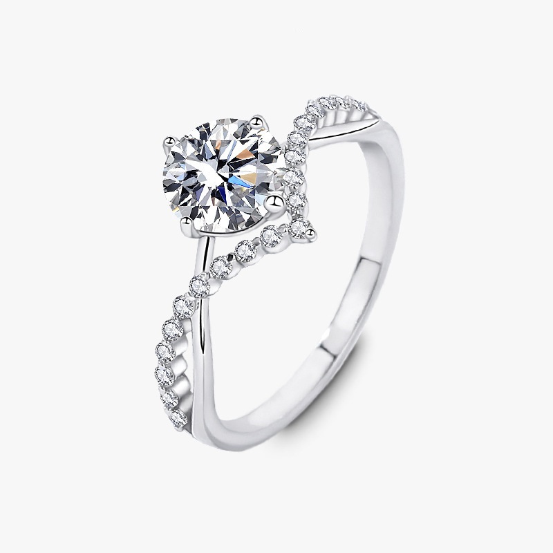 925 Sterling Silver Moissanite Ring 4