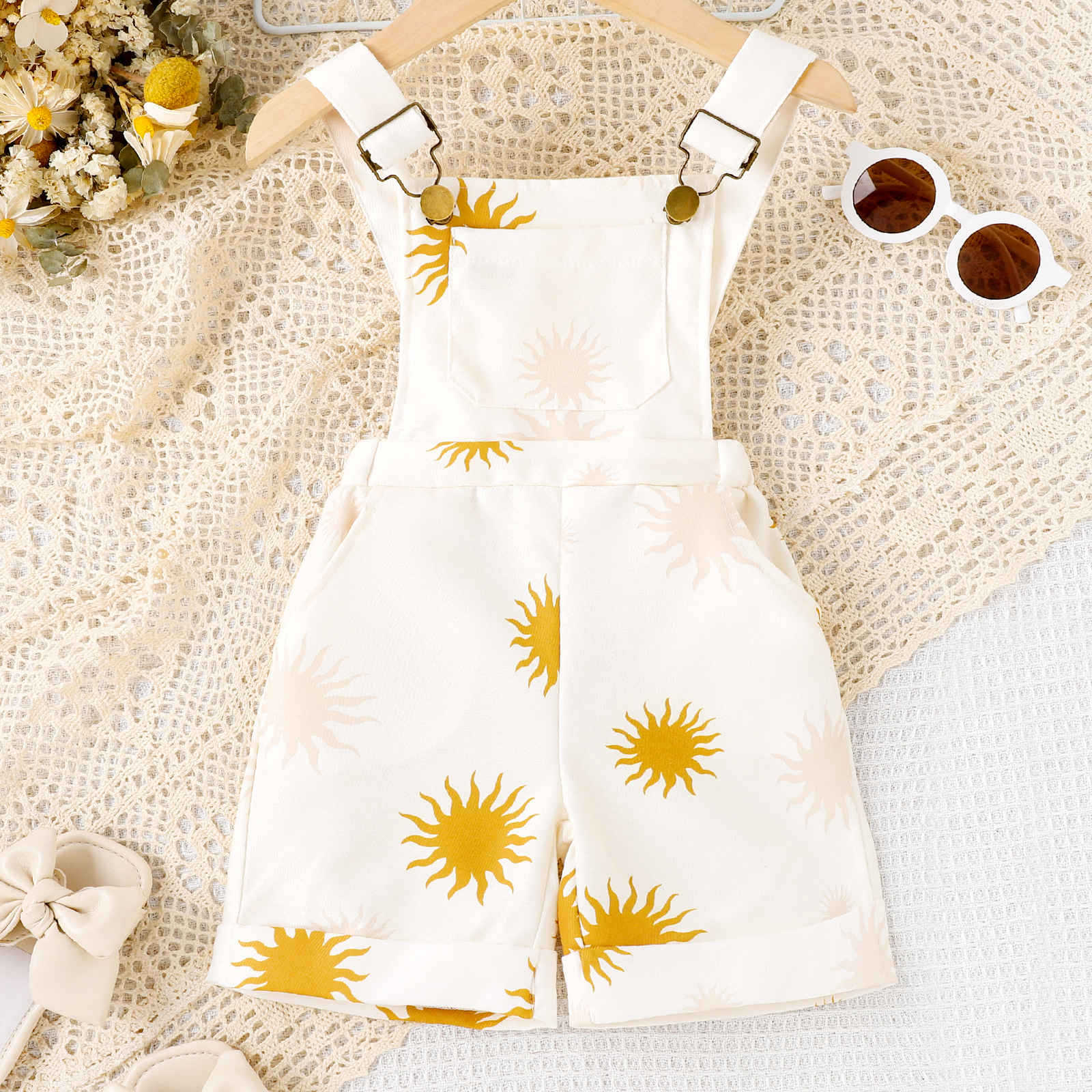 Flower Leopard Print Suspender Pants