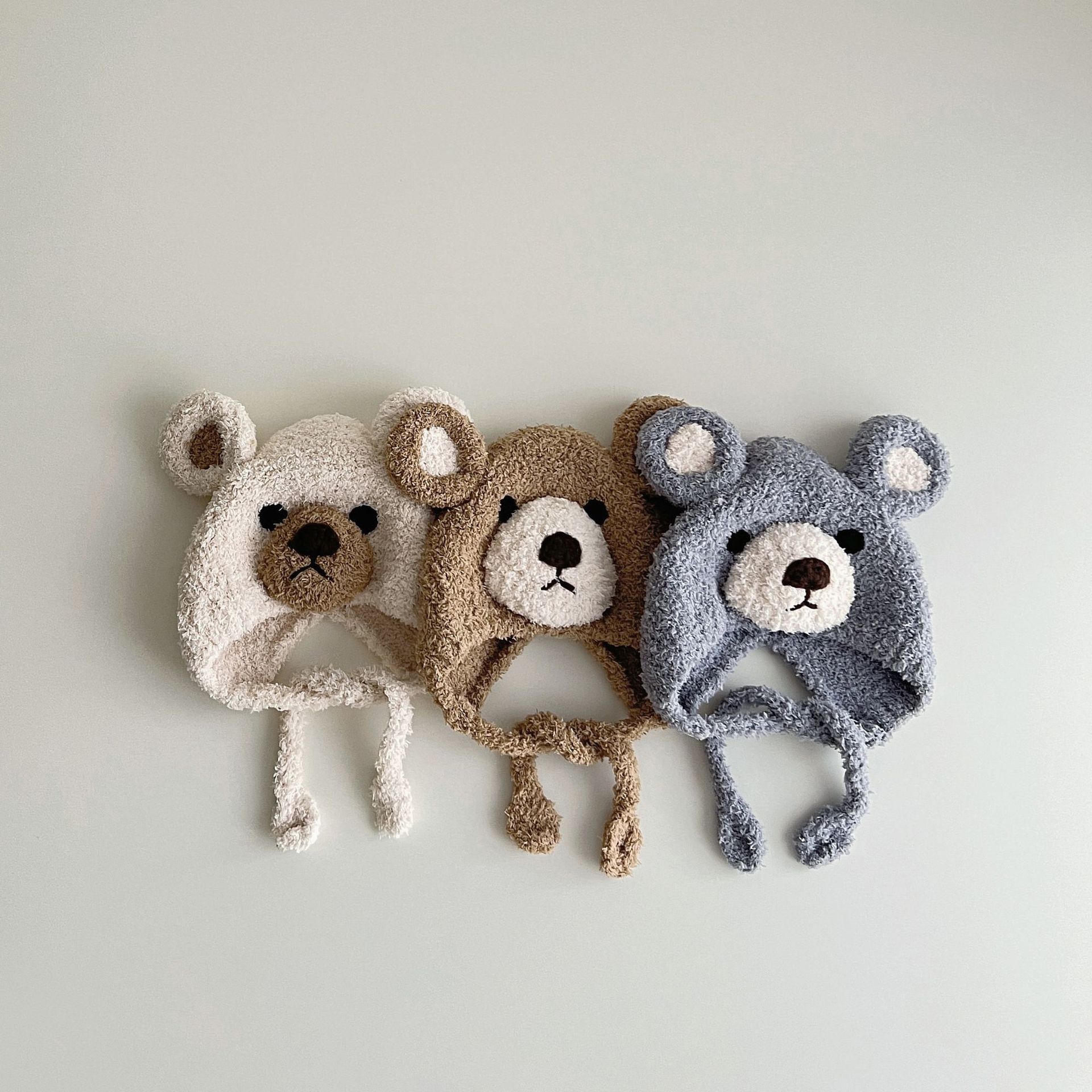 Plush Bear Baby Wool Hat - Image 1