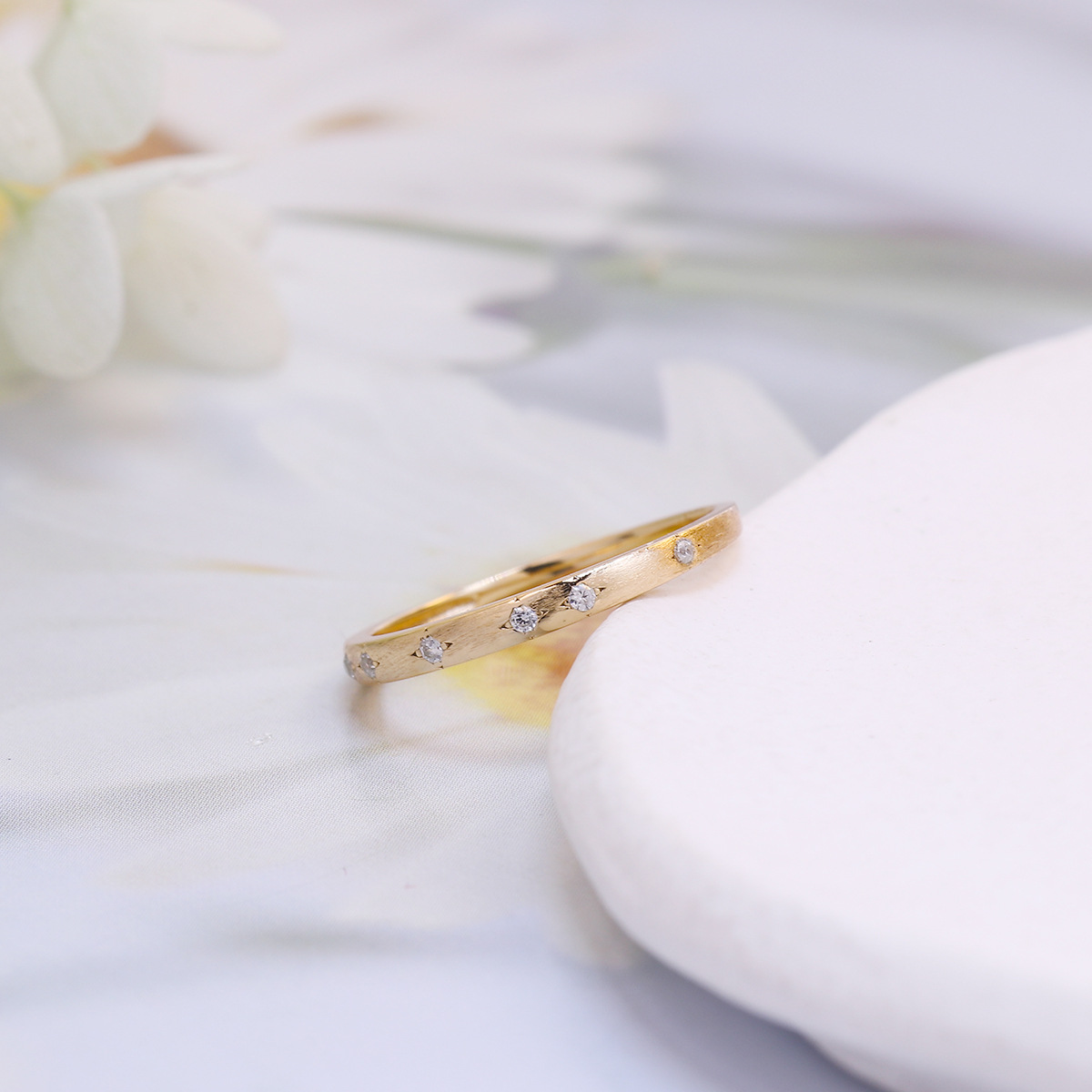 Starry Zircon Brushed Ring 5