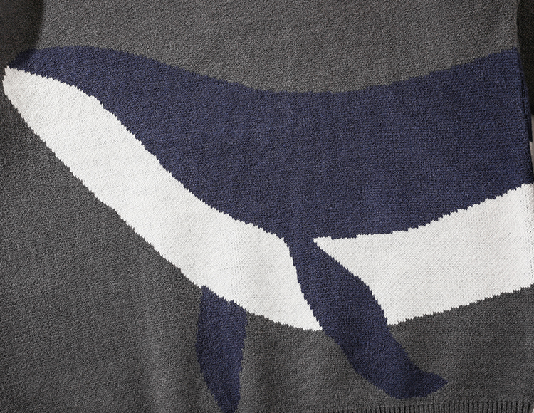 Japanese Vintage Whale Round Neck Sweater - Image 2