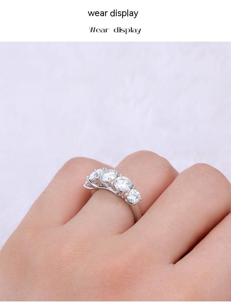 Light Luxury Ins Style 925 Silver Moissanite Ring Image 6