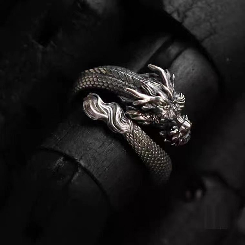 Men's Fashion Retro Dragon Ring Image 2
