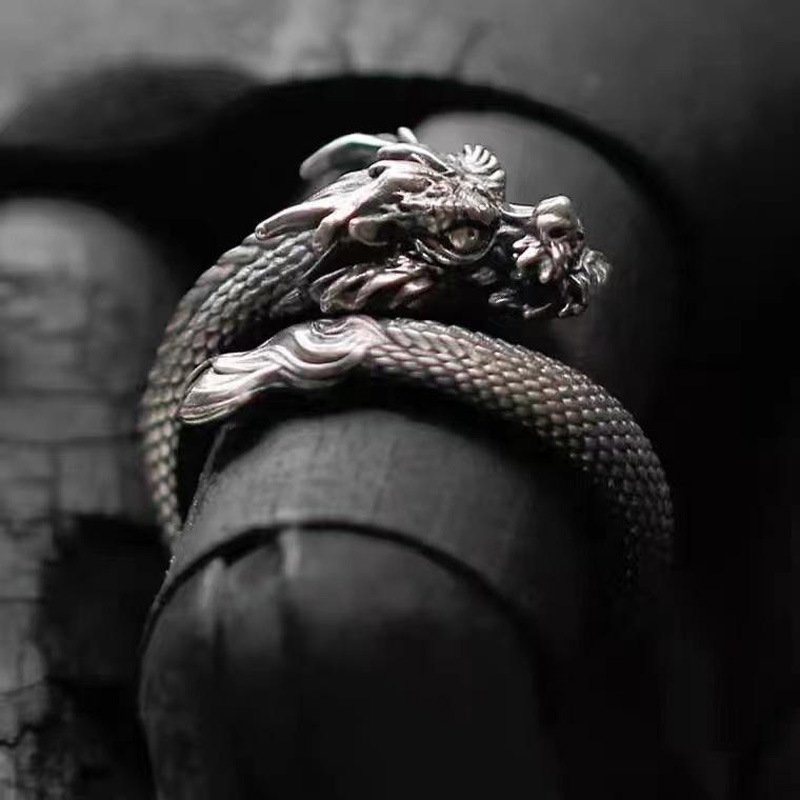 Men's Fashion Retro Dragon Ring Image 4