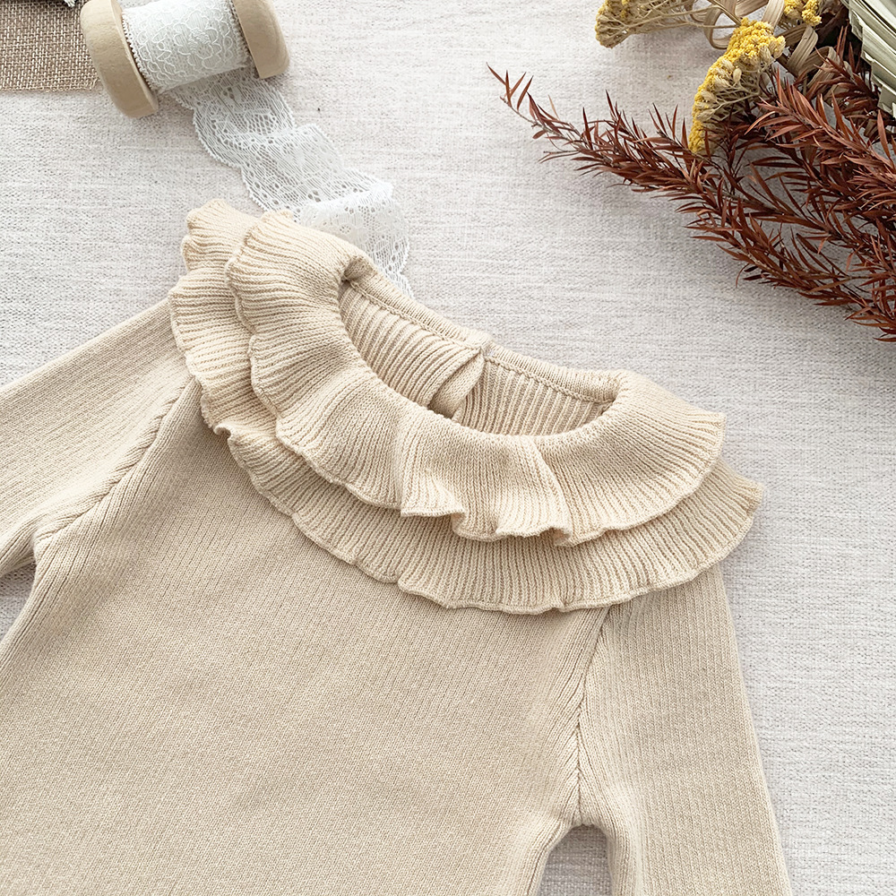 Girls' Lotus Leaf Bottoming Sweater 8