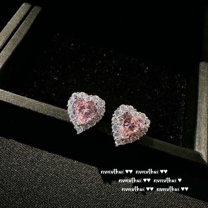 Sweet Peach Love Gem Necklace with Earrings