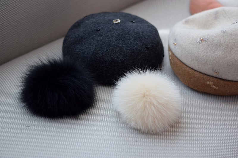 Women's Autumn and Winter Fox Fur Ball Vintage Wool Hat 5