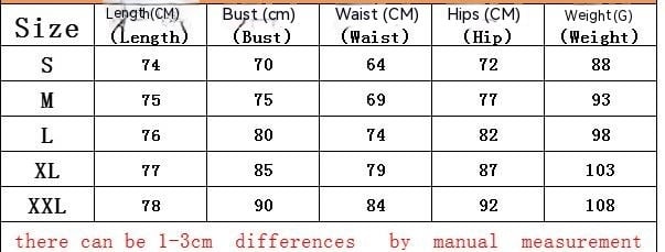 Dress Size Chart