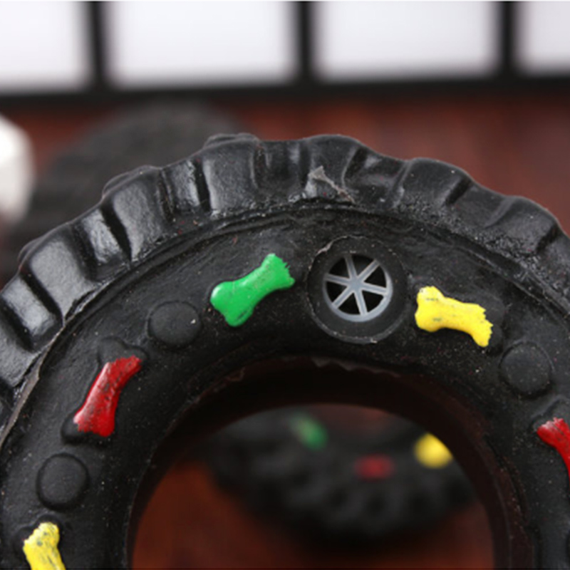 Dog with Tire Toy