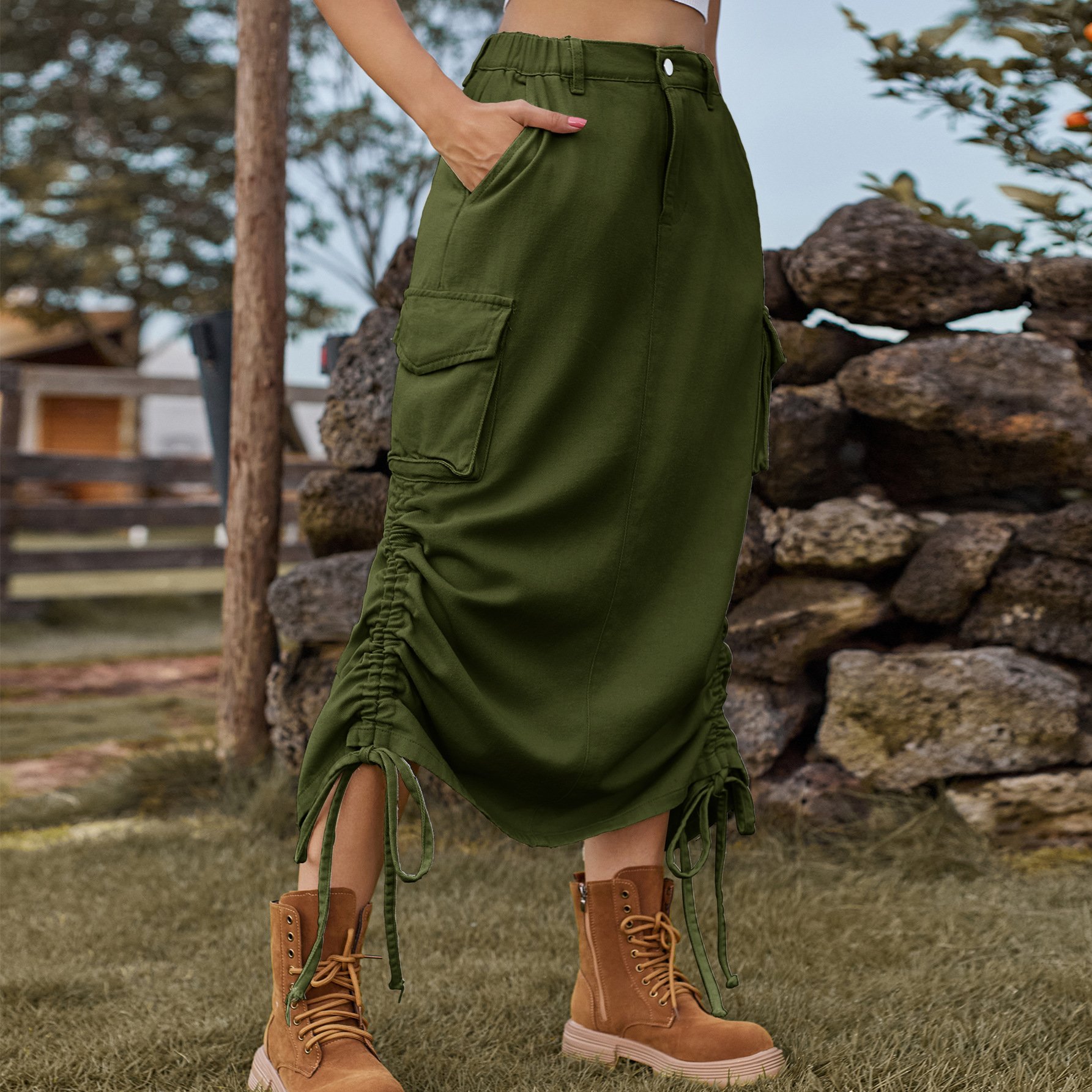 Denim Midi Skirt