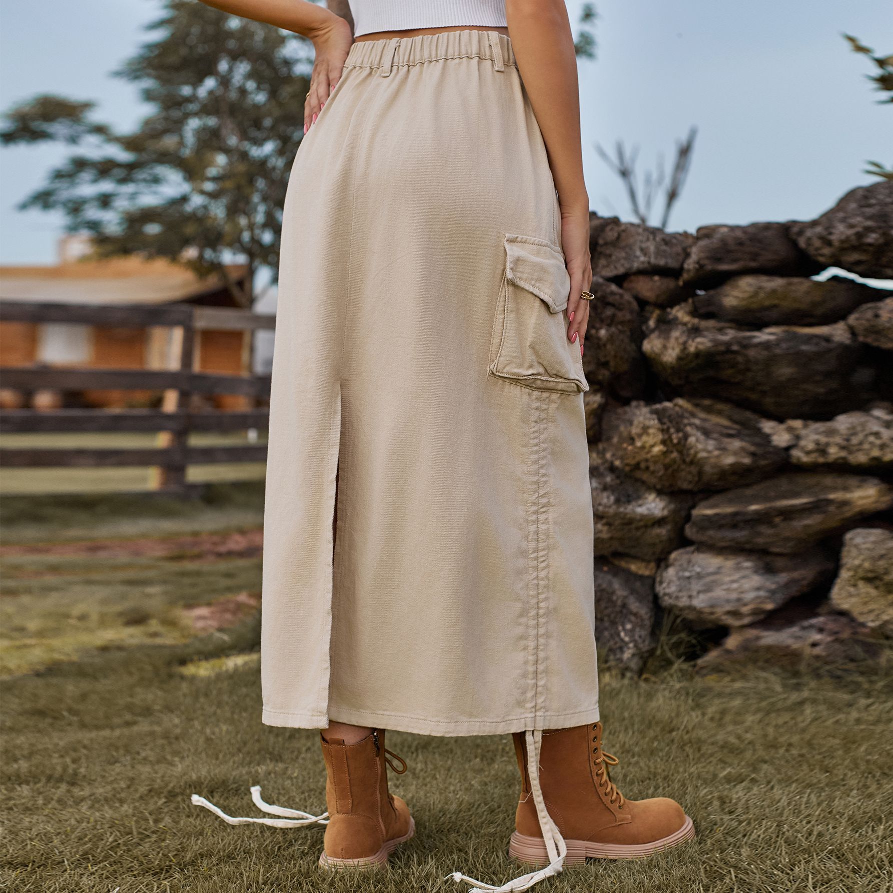 Denim Midi Skirt