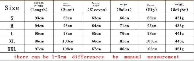 Dress Size Chart