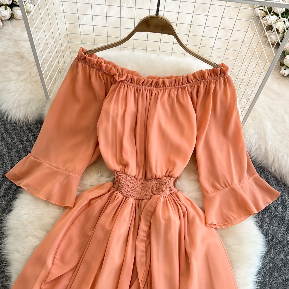 Ruffled Chiffon Dress Image 7