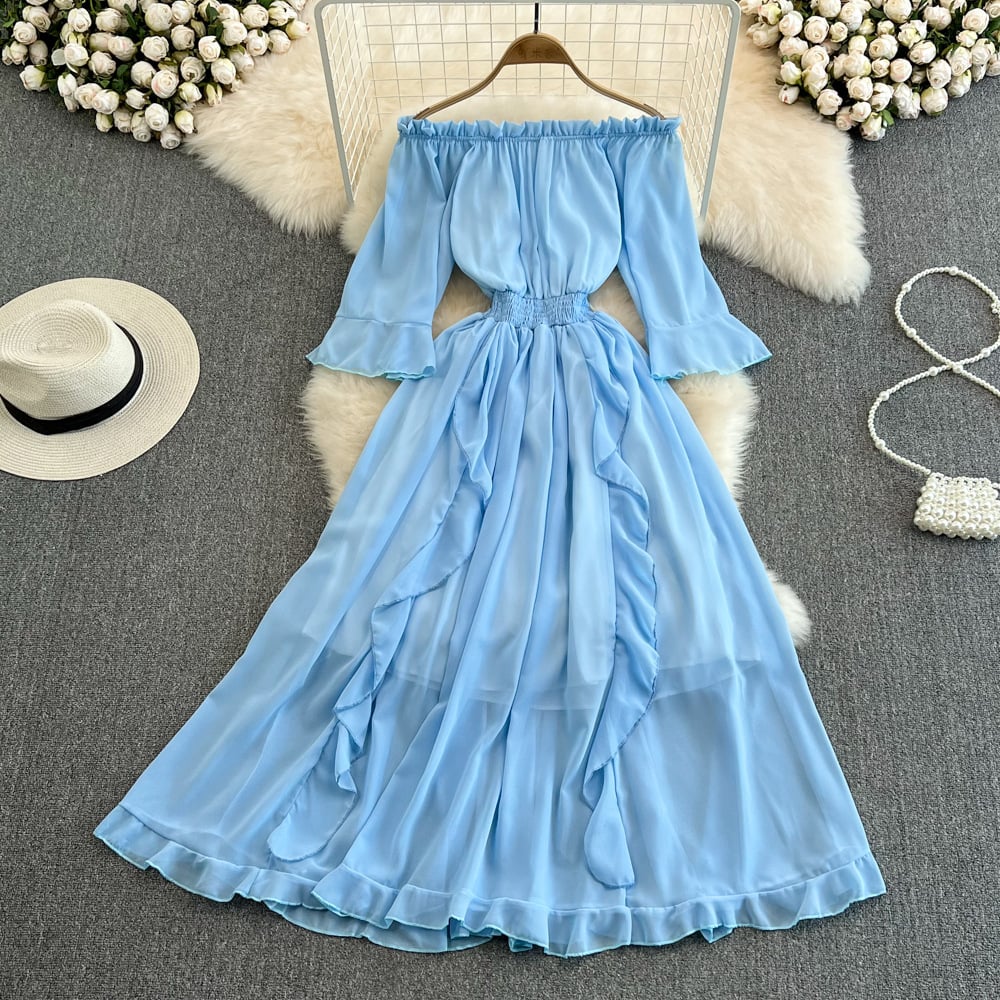 Ruffled Chiffon Dress Image 8