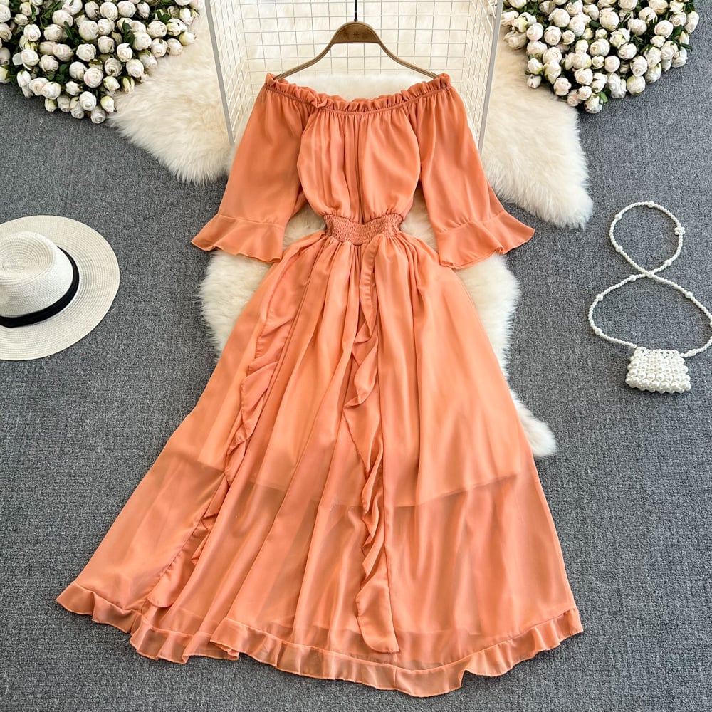 Ruffled Chiffon Dress Image 5