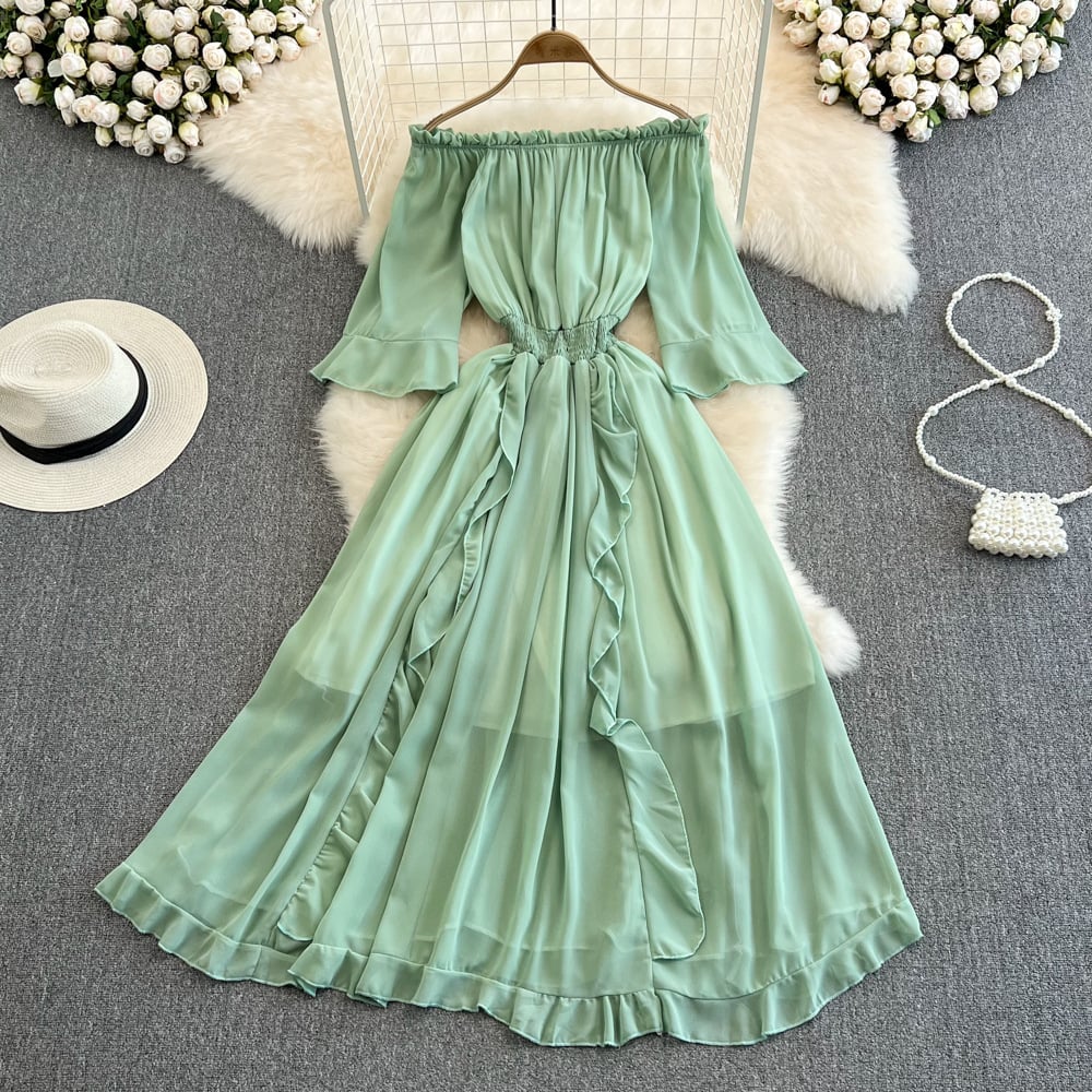 Ruffled Chiffon Dress Image 6
