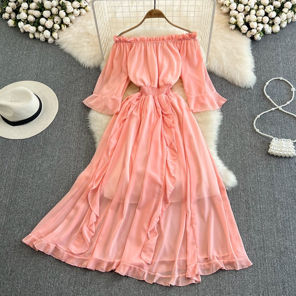 Ruffled Chiffon Dress Image 2