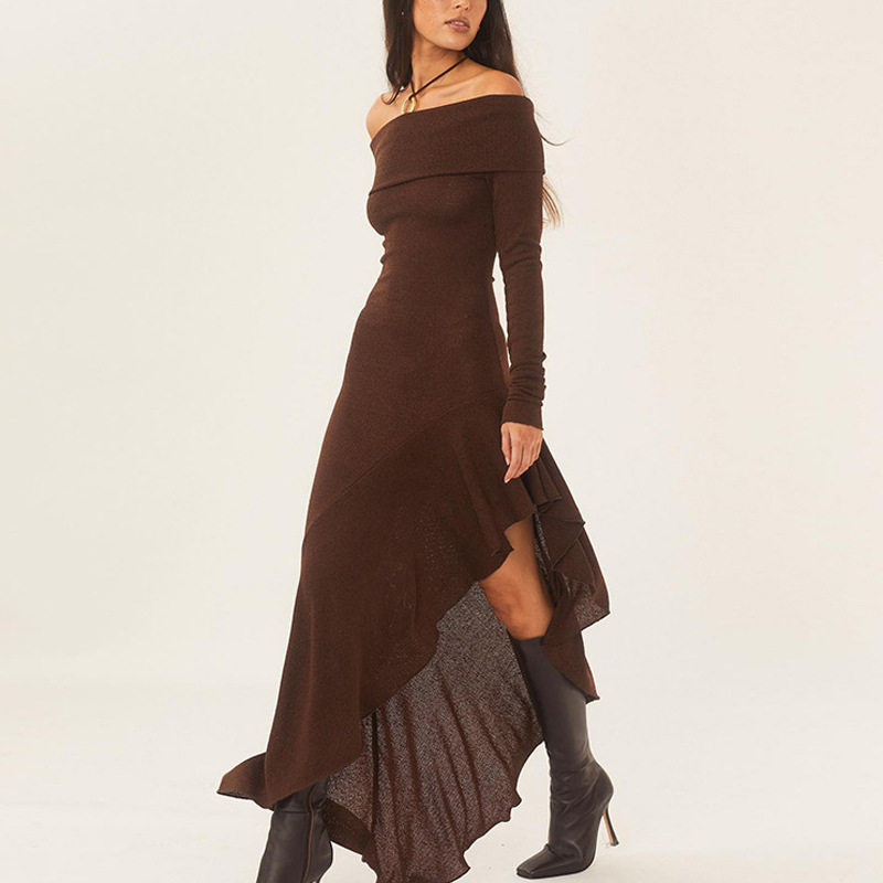 Off-shoulder Long Sleeve Dress Image 8