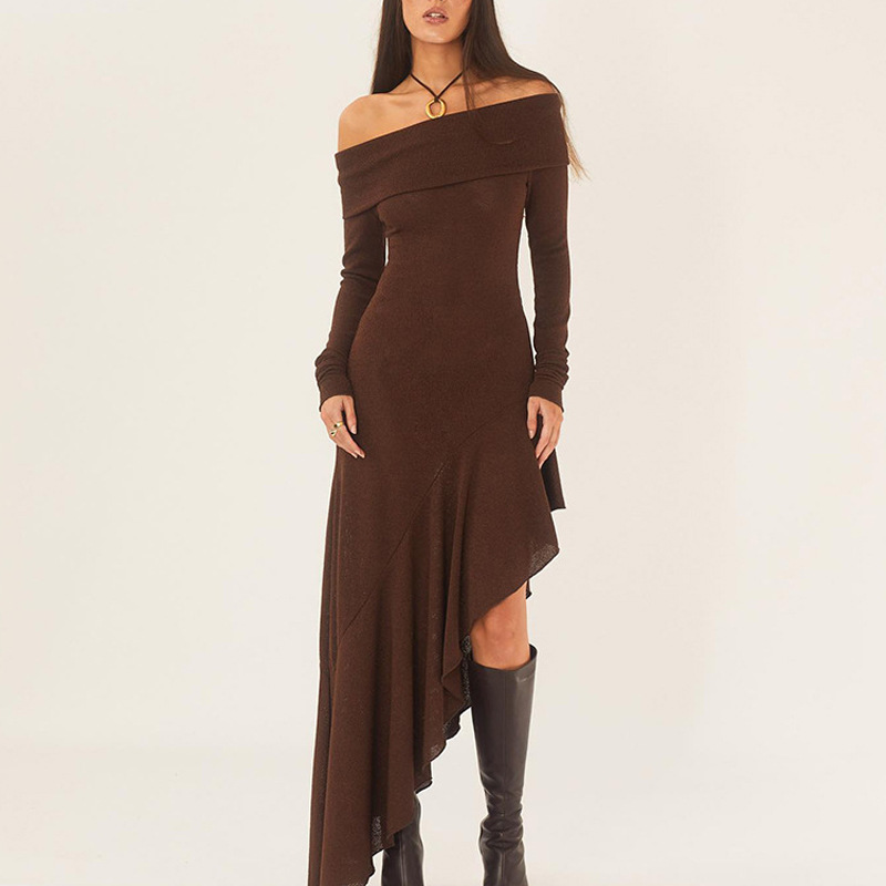 Off-shoulder Long Sleeve Dress Image 2