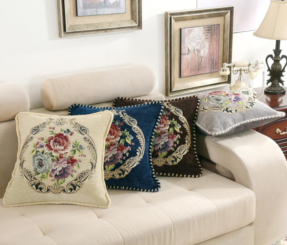 Chenille Flower Pillow 2