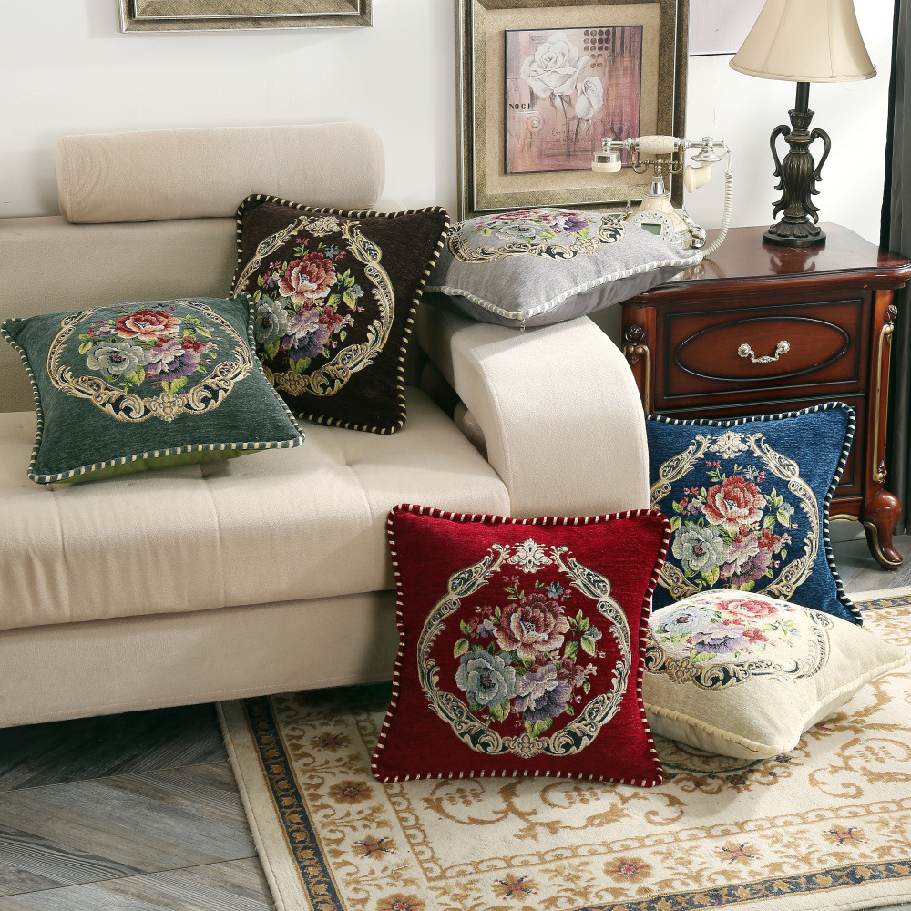 Chenille Flower Pillow 1