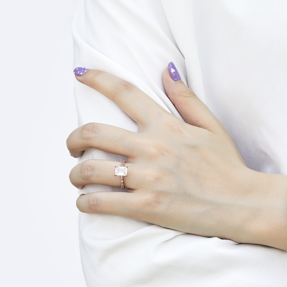 Geometric shape of Fashion Silver Women's Wedding Ring