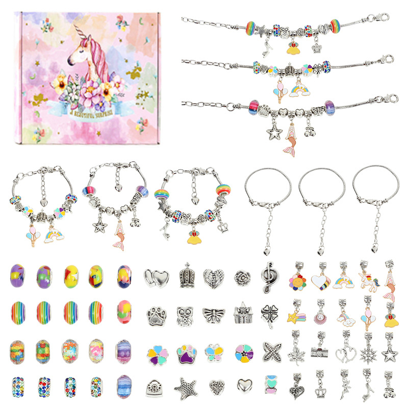 Children's Large Hole Beads Crystal DIY Bracelet Gift Set Image 3